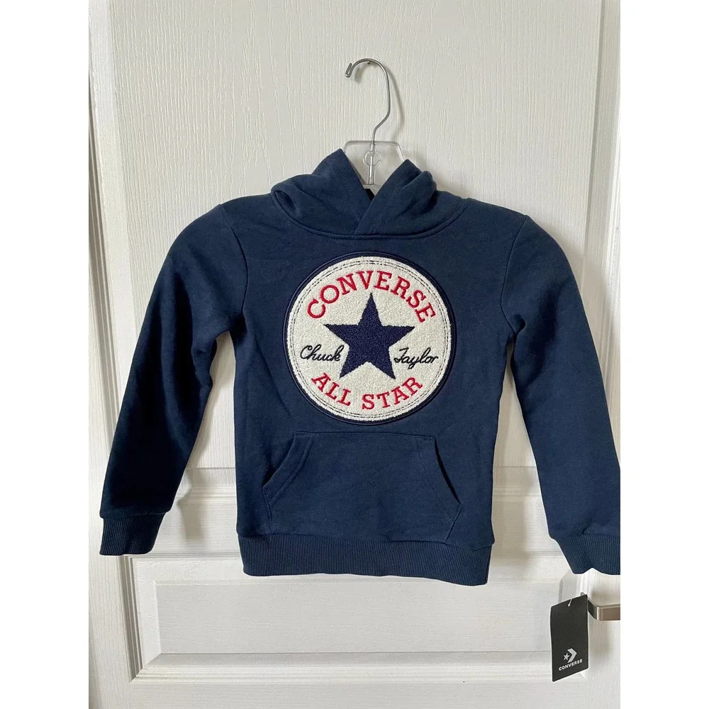Converse Boys Chuck Patch Fleece Hoodie Obsidian 4